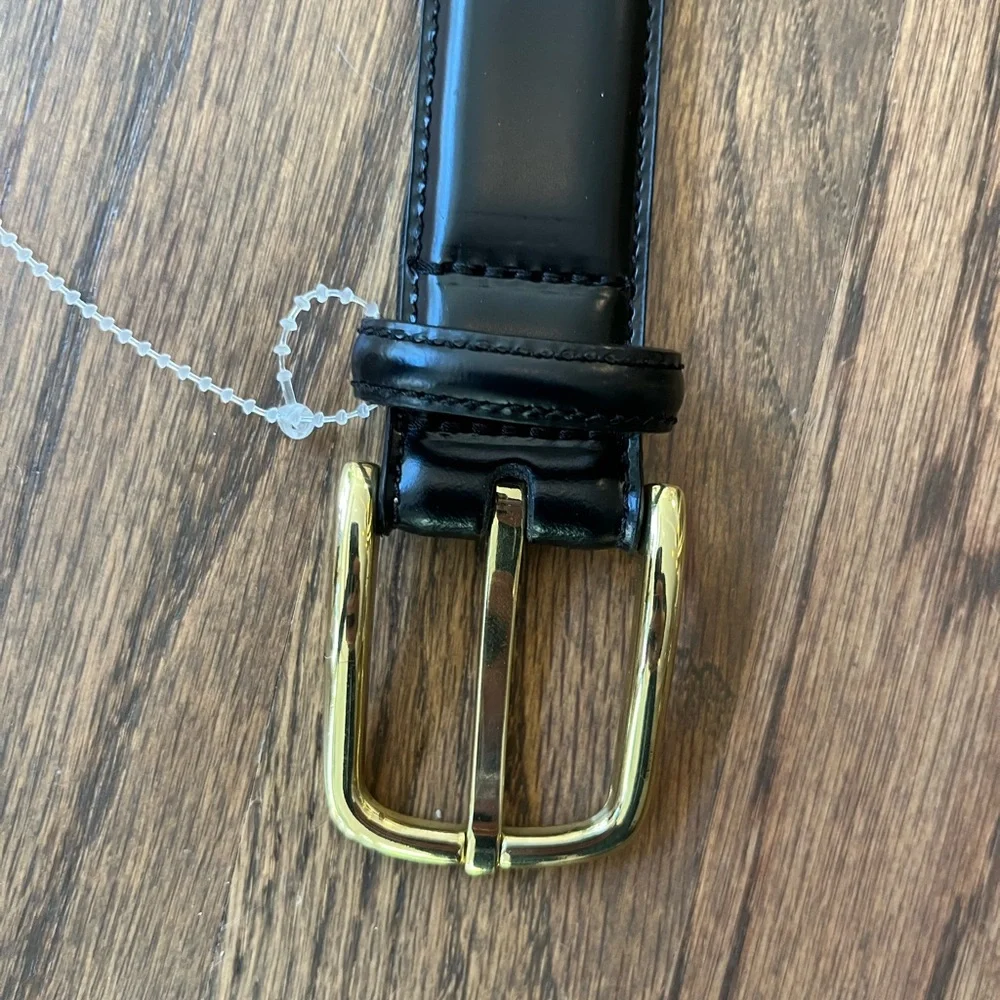 New Blk Leather Men's Belt SZ 43 Work Business Professional Formal Suit Classic
